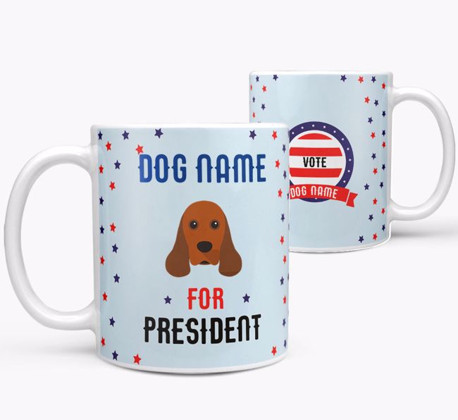 Personalized Vote {dogsName} for President Mug